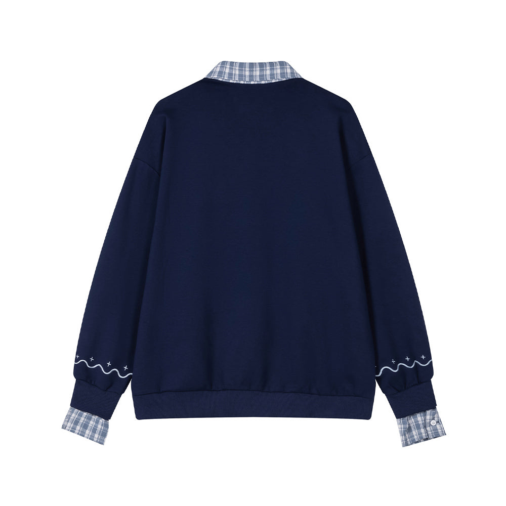 Fake two-piece lamb sweatshirt