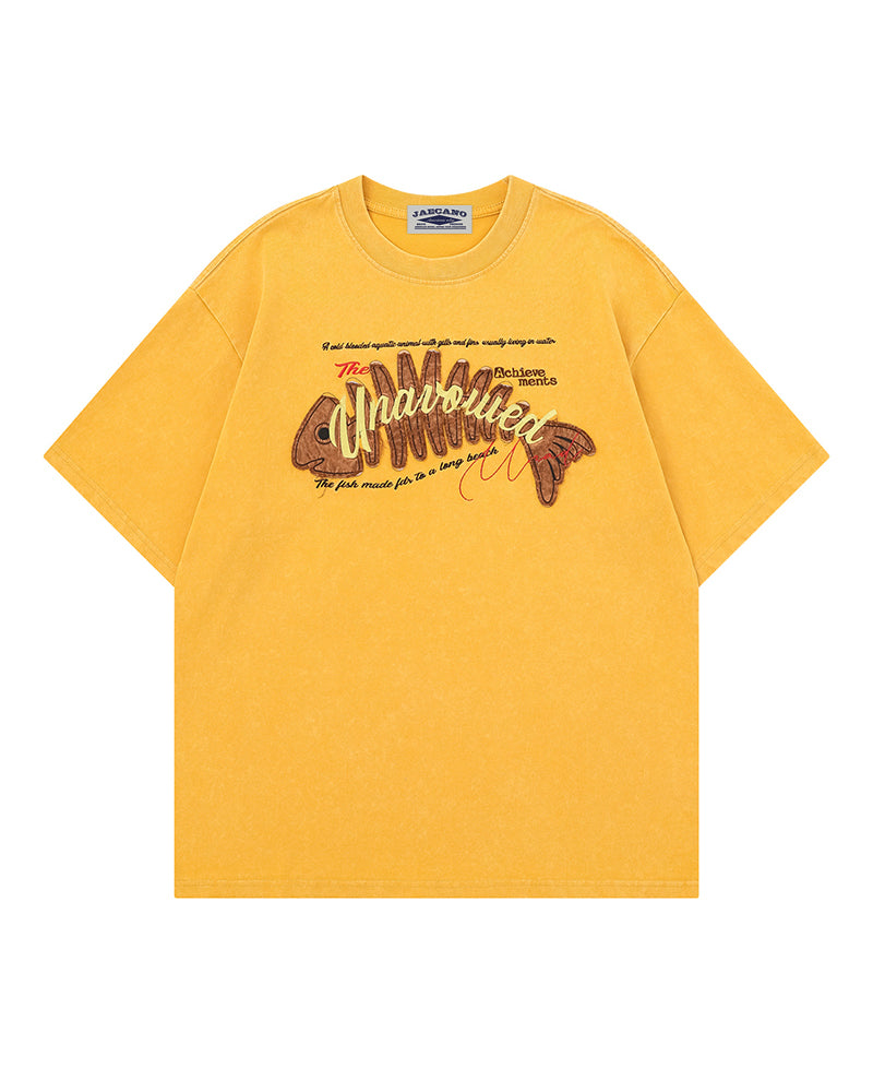 Retro distressed short-sleeved shirt