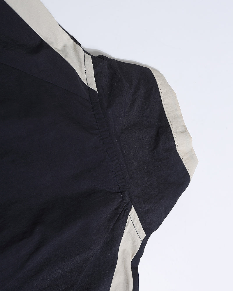 American retro patchwork sports short-sleeved jacket