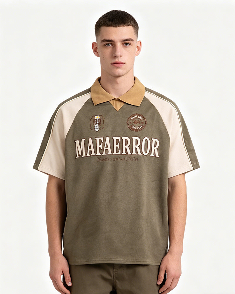 American retro raglan short sleeves