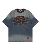 Washed distressed short sleeves