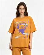 Retro distressed short-sleeved shirt