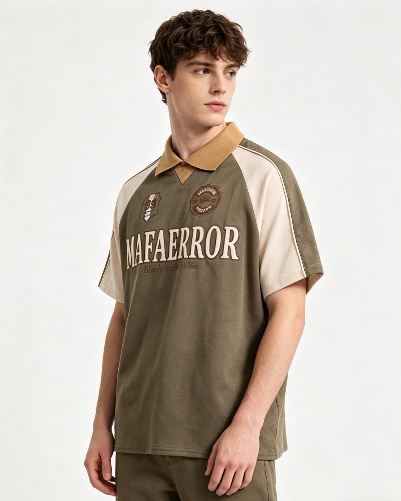 American retro raglan short sleeves