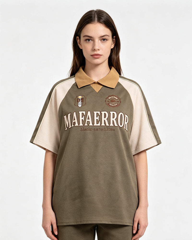 American retro raglan short sleeves