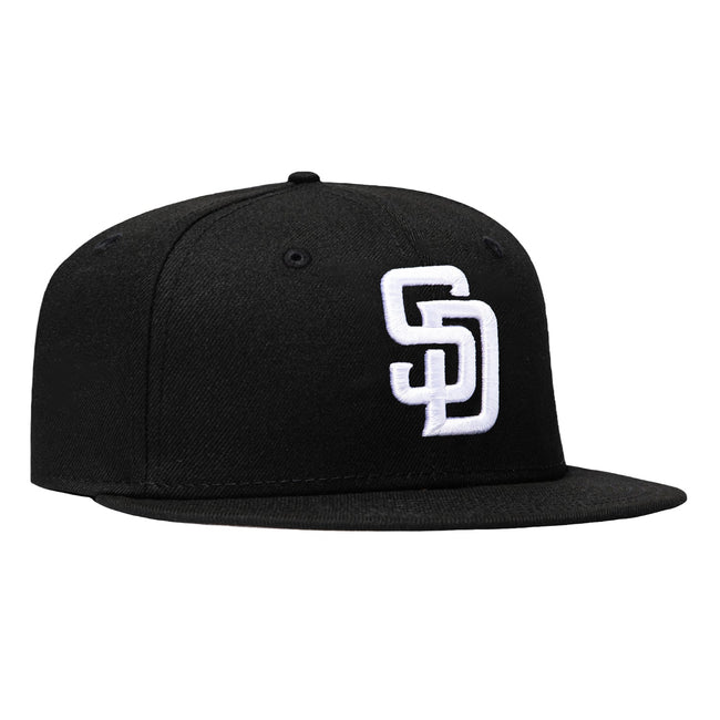 New Era 9Fifty MLB Basic San Diego Padres Snapback Hat - Black, White Hover Image