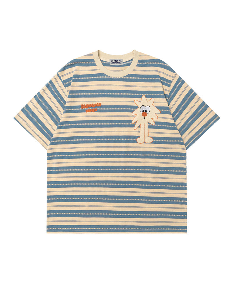 Retro cartoon striped short sleeves