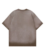 Splatter-style distressed short-sleeved shirt