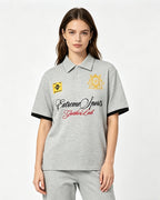 Contrast color loose short sleeves