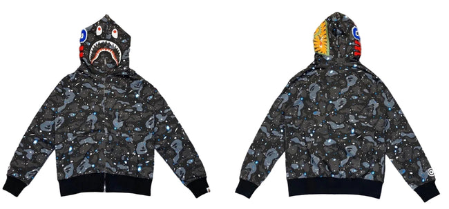 BAPE Shark Galaxy Camo Full Zip Hoodie Hover Image