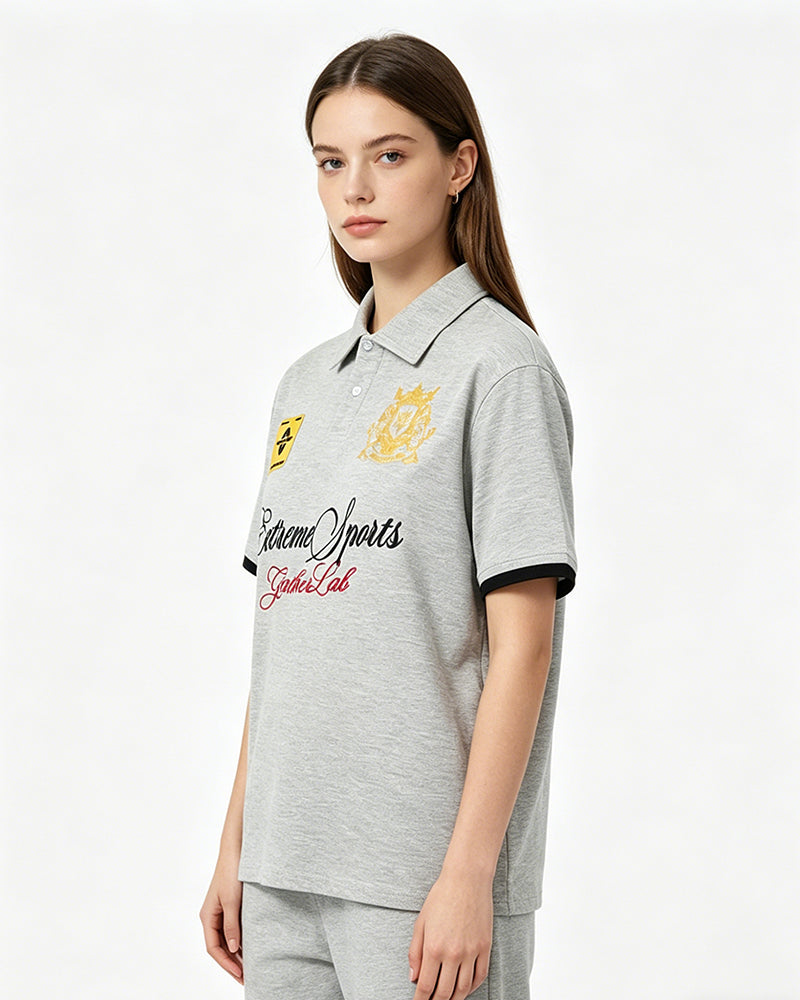 Contrast color loose short sleeves