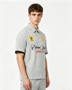 Contrast color loose short sleeves