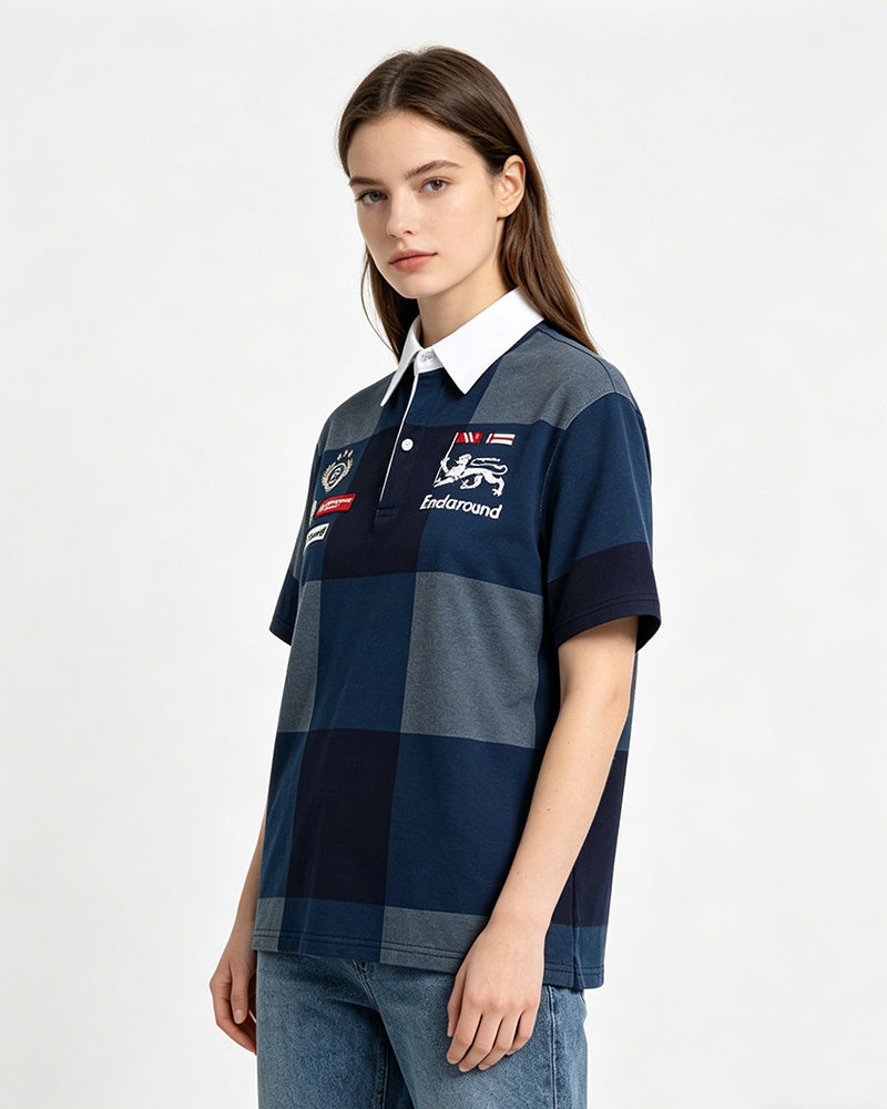 Embroidered Colorblock Short Sleeve T-Shirt