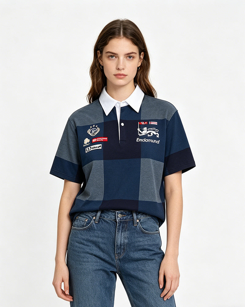 Embroidered Colorblock Short Sleeve T-Shirt