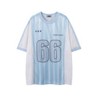 Vertical stripe print short sleeves