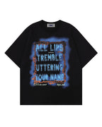 Retro letter short sleeves