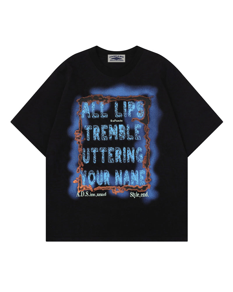 Retro letter short sleeves