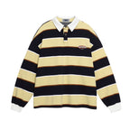 Striped contrast lapel sweatshirt