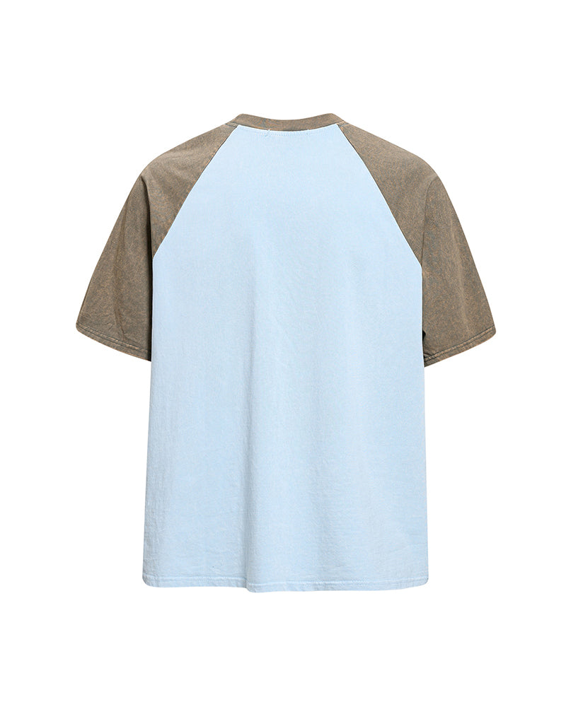 Distressed five-star short-sleeved shirt