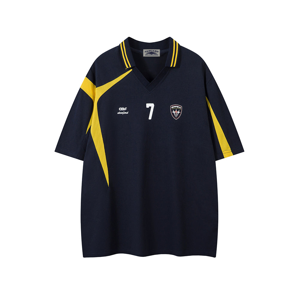 Contrast color short sleeves