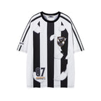 Vertical striped couple short sleeves