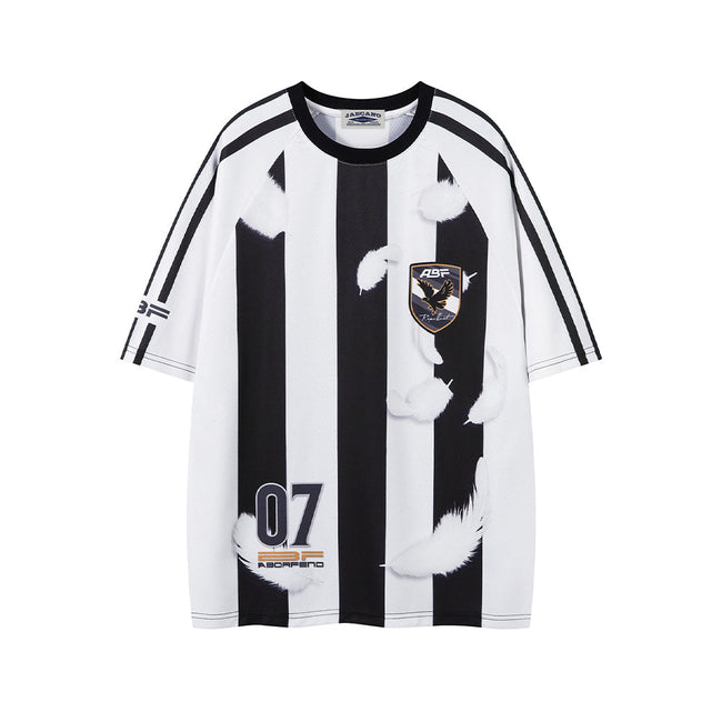 Vertical striped couple short sleeves Hover Image