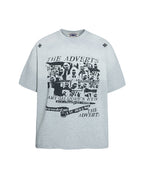 Distressed Print Short-Sleeve