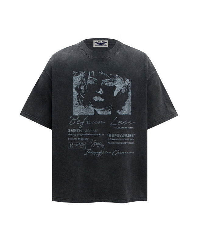 Vintage washed distressed short-sleeved shirt Main Image