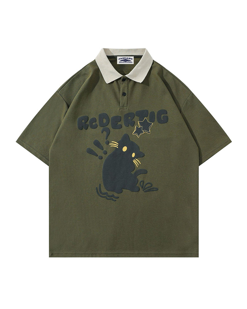 American retro kitten short sleeves