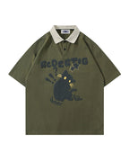 American retro kitten short sleeves