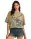 Distressed casual short-sleeved shirt
