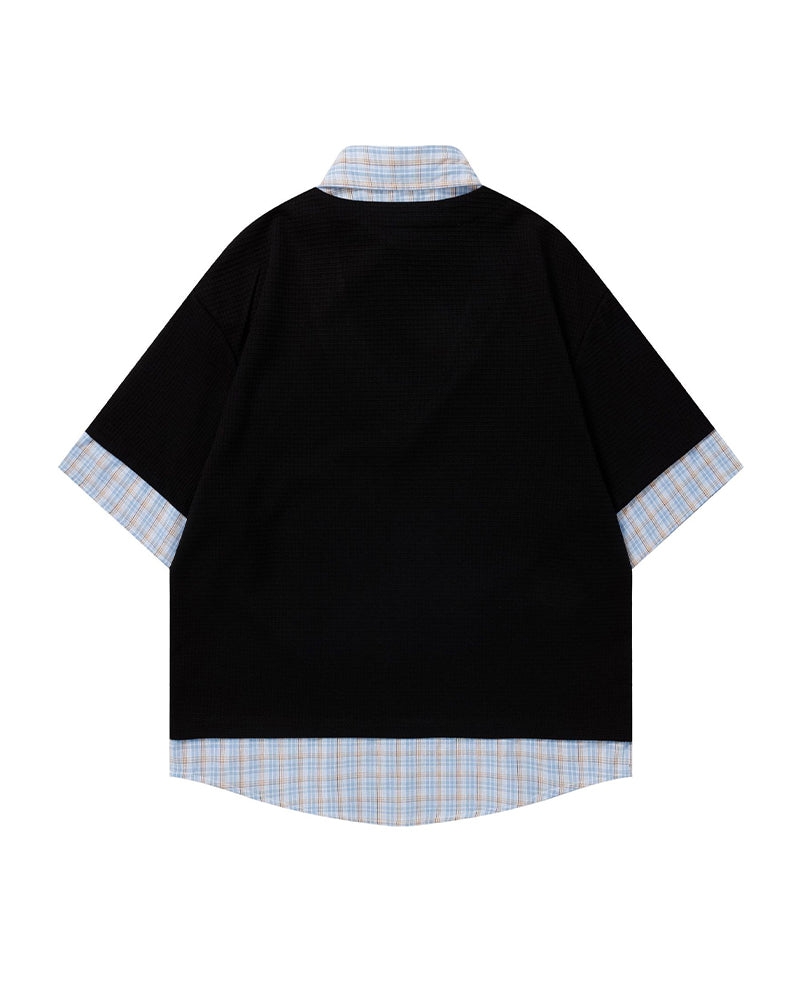 Faux two-piece polo shirt