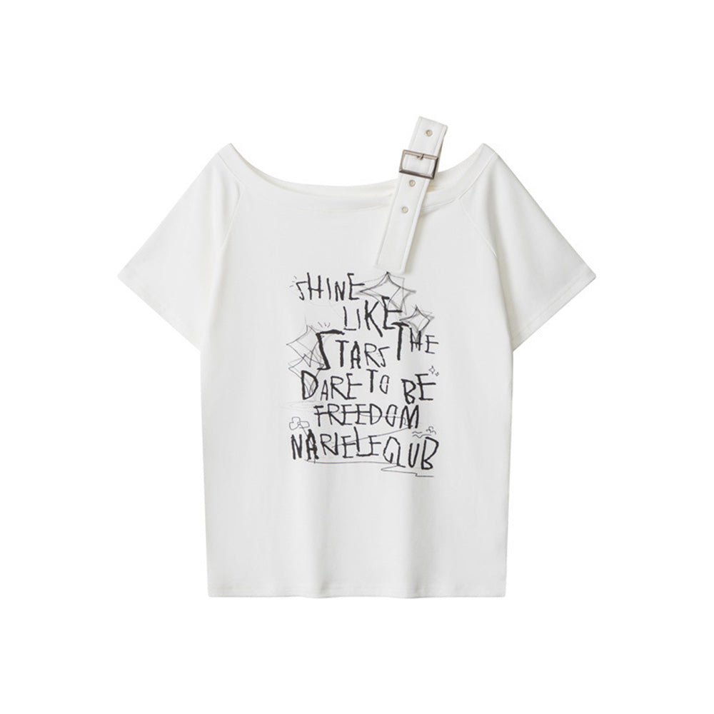 Fashion letter short sleeves