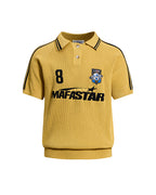 Embroidered collared short-sleeved shirt