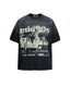 Distressed washed short-sleeved shirt