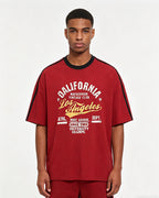 Contrast color letter print short sleeves