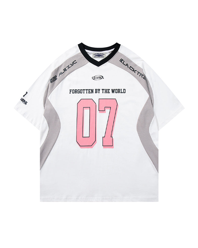 Sports style patchwork short sleeves