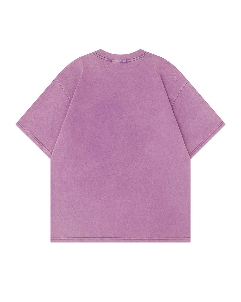Retro distressed short-sleeved shirt