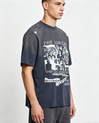 Distressed Print Short-Sleeve