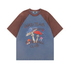 Contrast color mushroom short sleeves