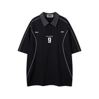 Contrast color letter short sleeves