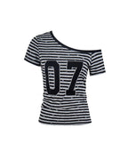 Retro striped short sleeves