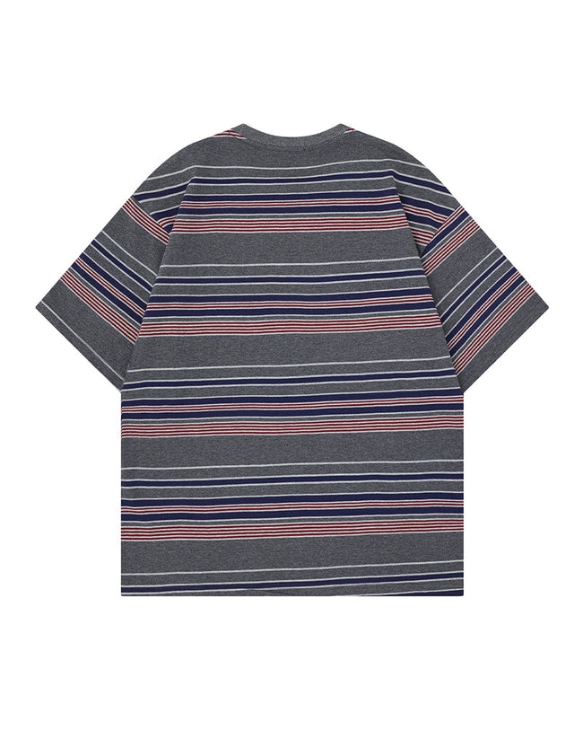 Retro color-blocked short-sleeved shirt Main Image