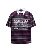 Striped color-blocked versatile short-sleeved shirt