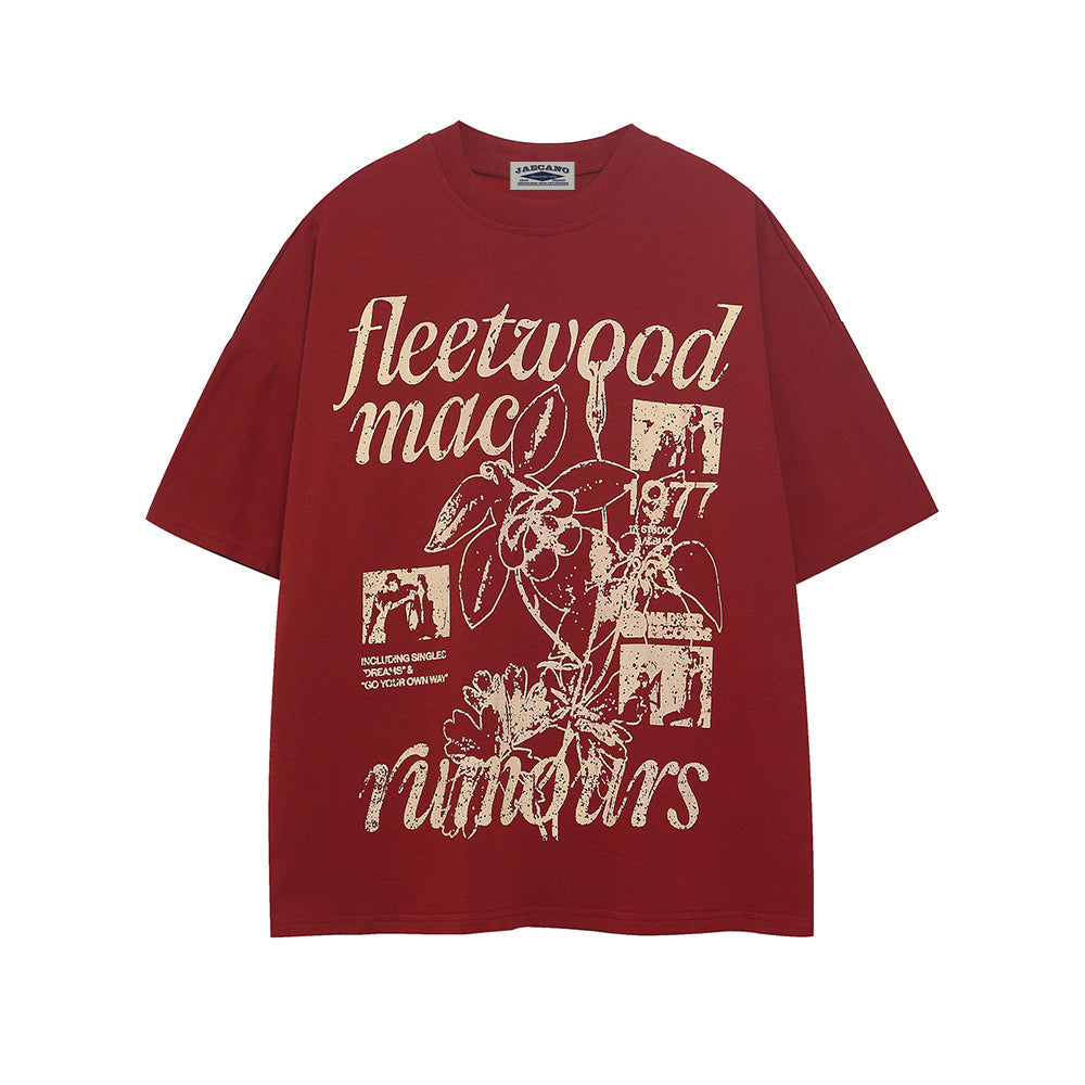 Retro letter short sleeves
