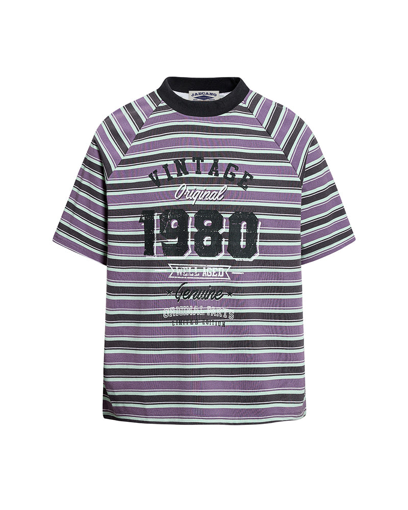 Retro striped short sleeves