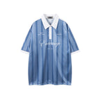 Retro contrast striped short sleeves