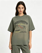 Vintage distressed crew neck short sleeve
