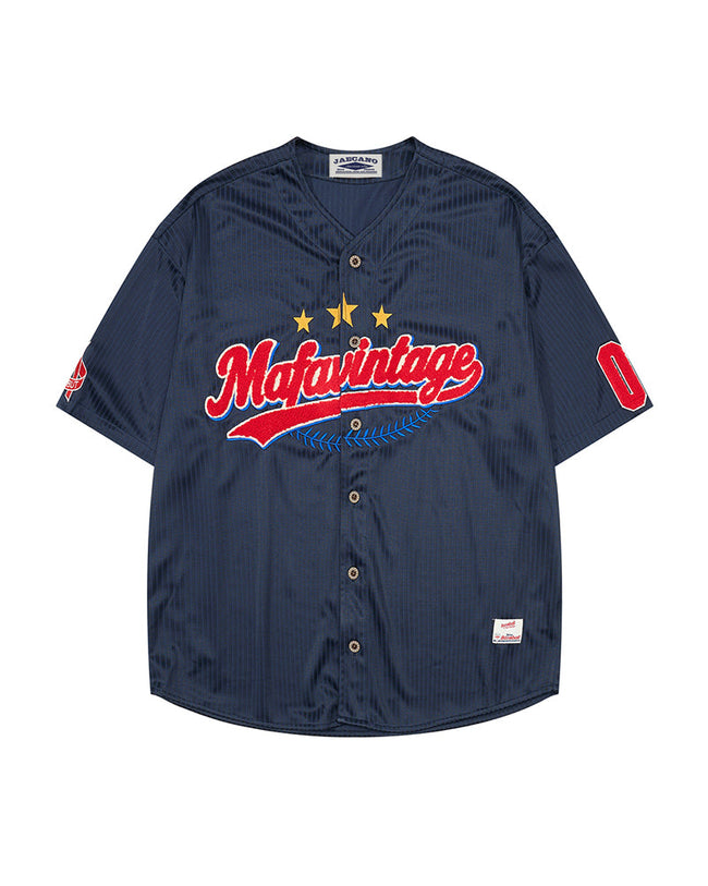 Retro baseball short-sleeved shirt Hover Image
