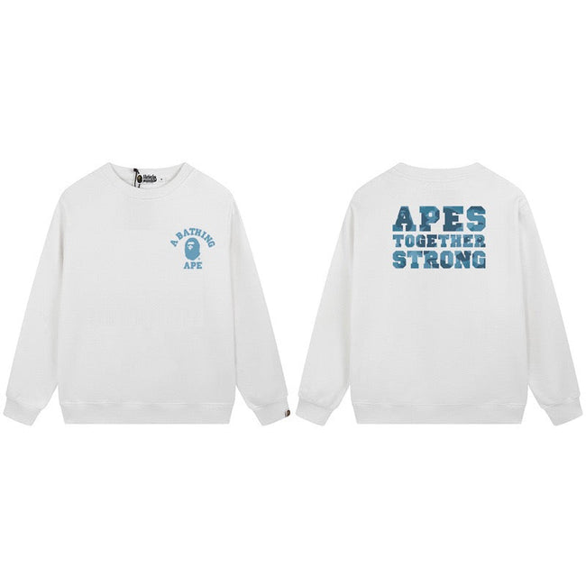 BAPE Apes Together Strong Graphic Crewneck Sweatshirt White Hover Image