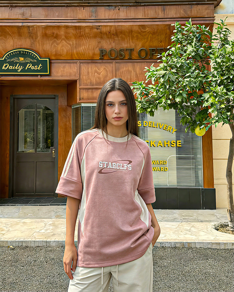 American retro patchwork contrasting short sleeves